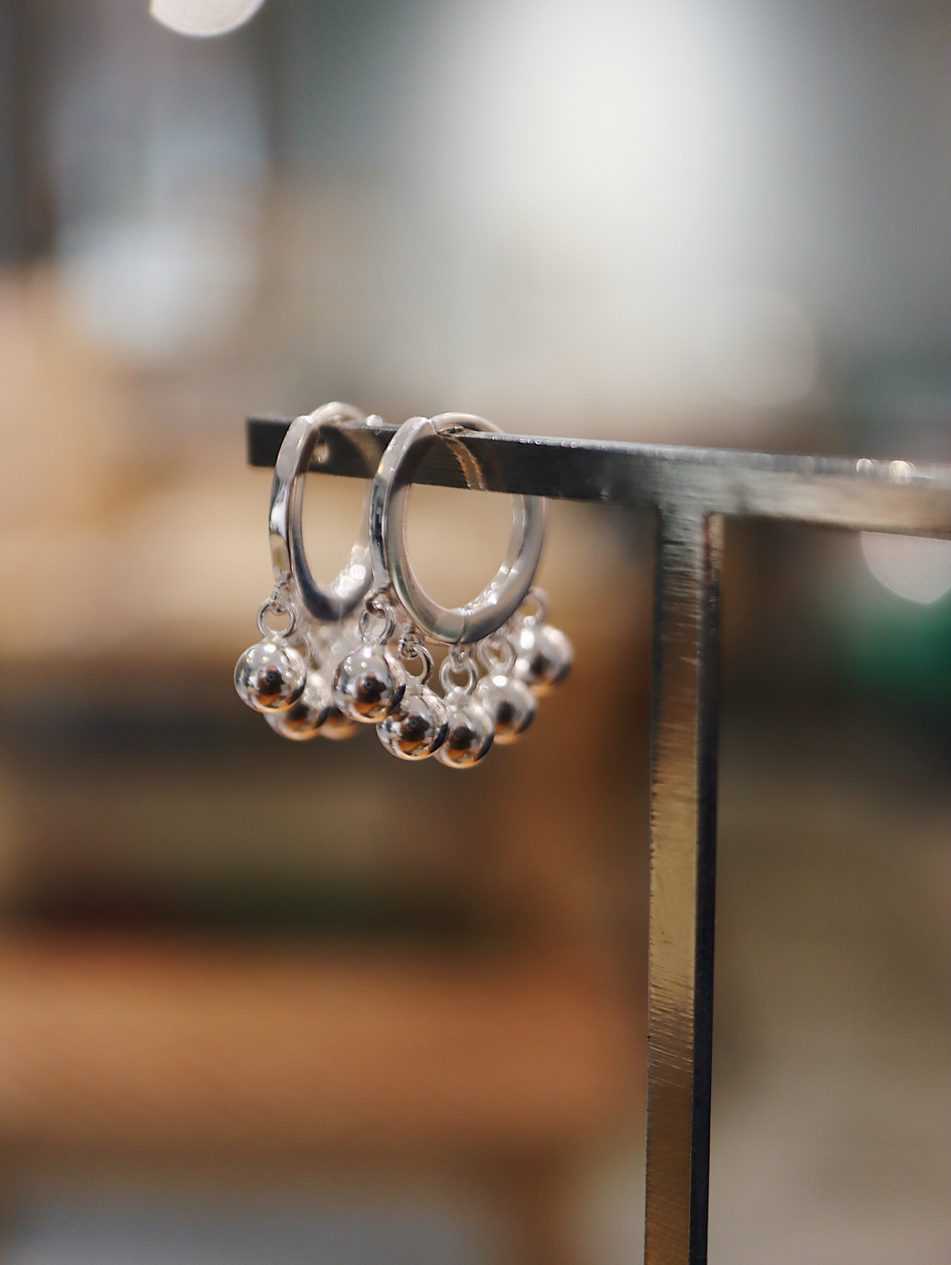 Drop balls 925 silver earrings