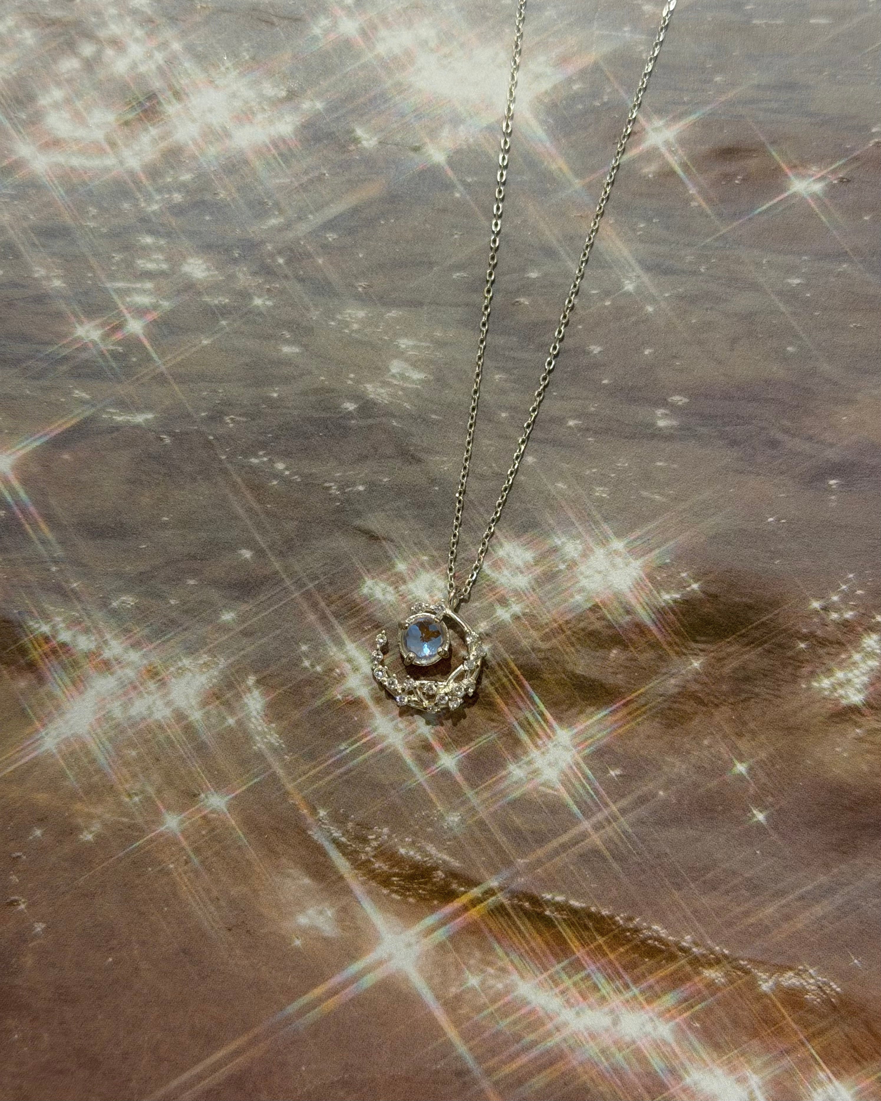 Lucent Crescent 925 Silver Necklace