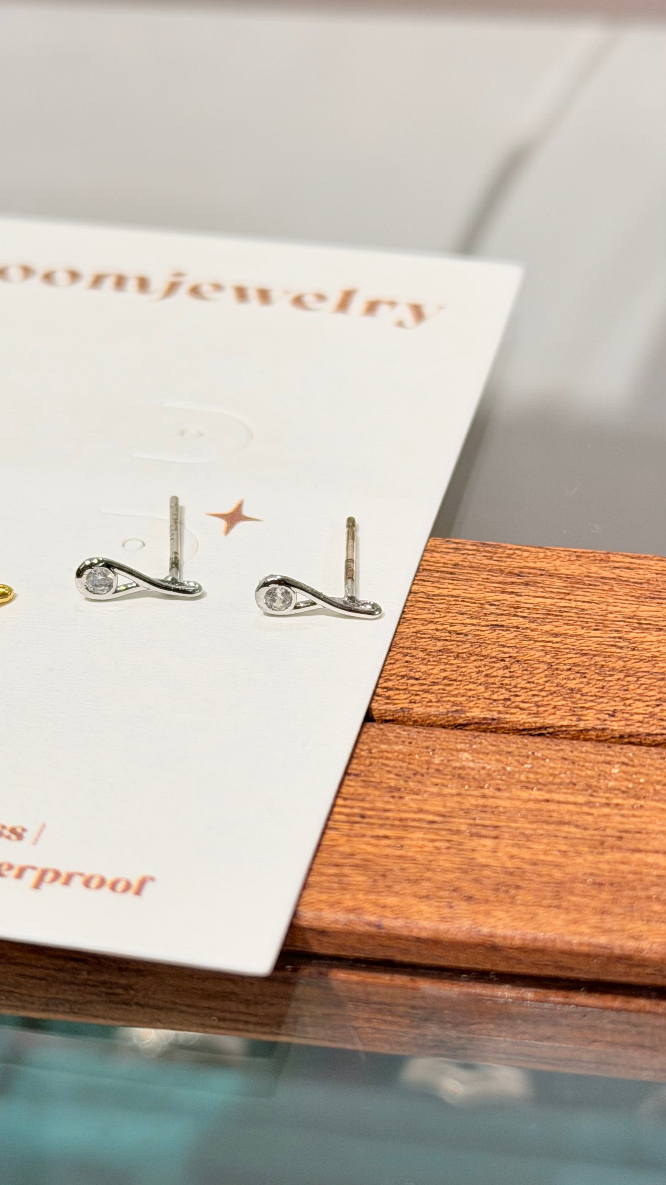 Glow Orbit Drop Mini Brass Earrings