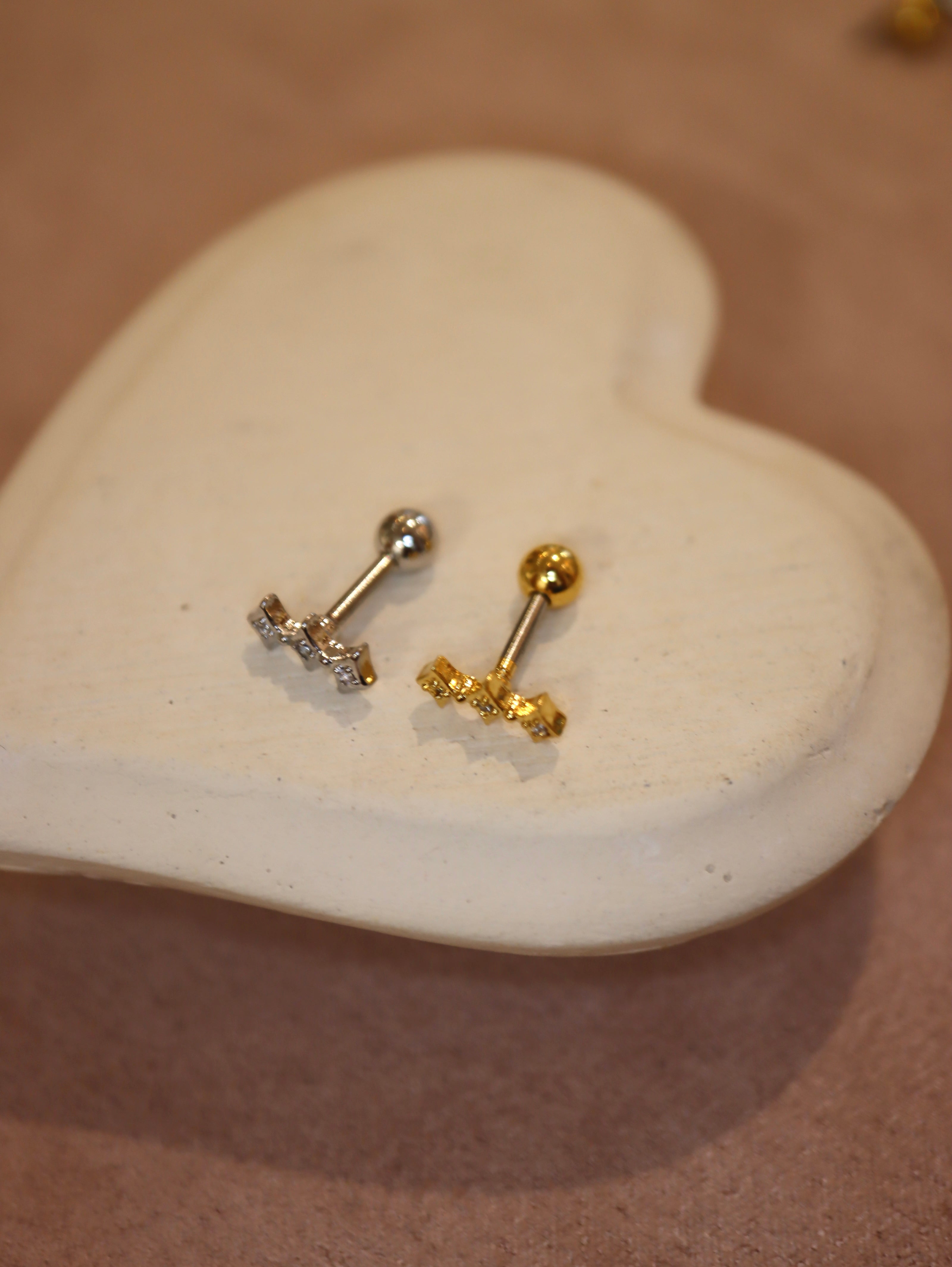Triple Rhombus Stud Piercing Earring (1pc)