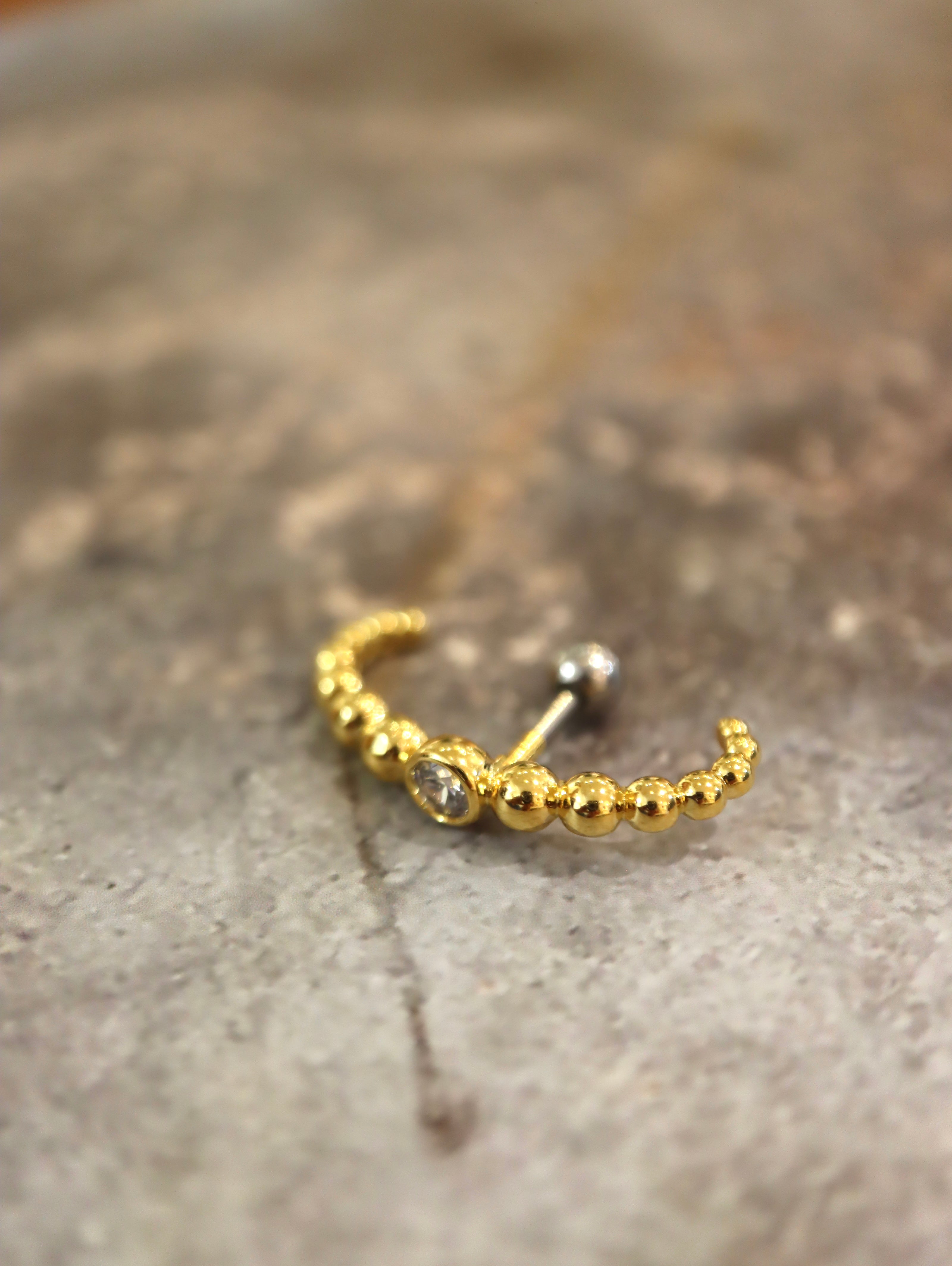 Round cz illusion piercing earring (1pc)