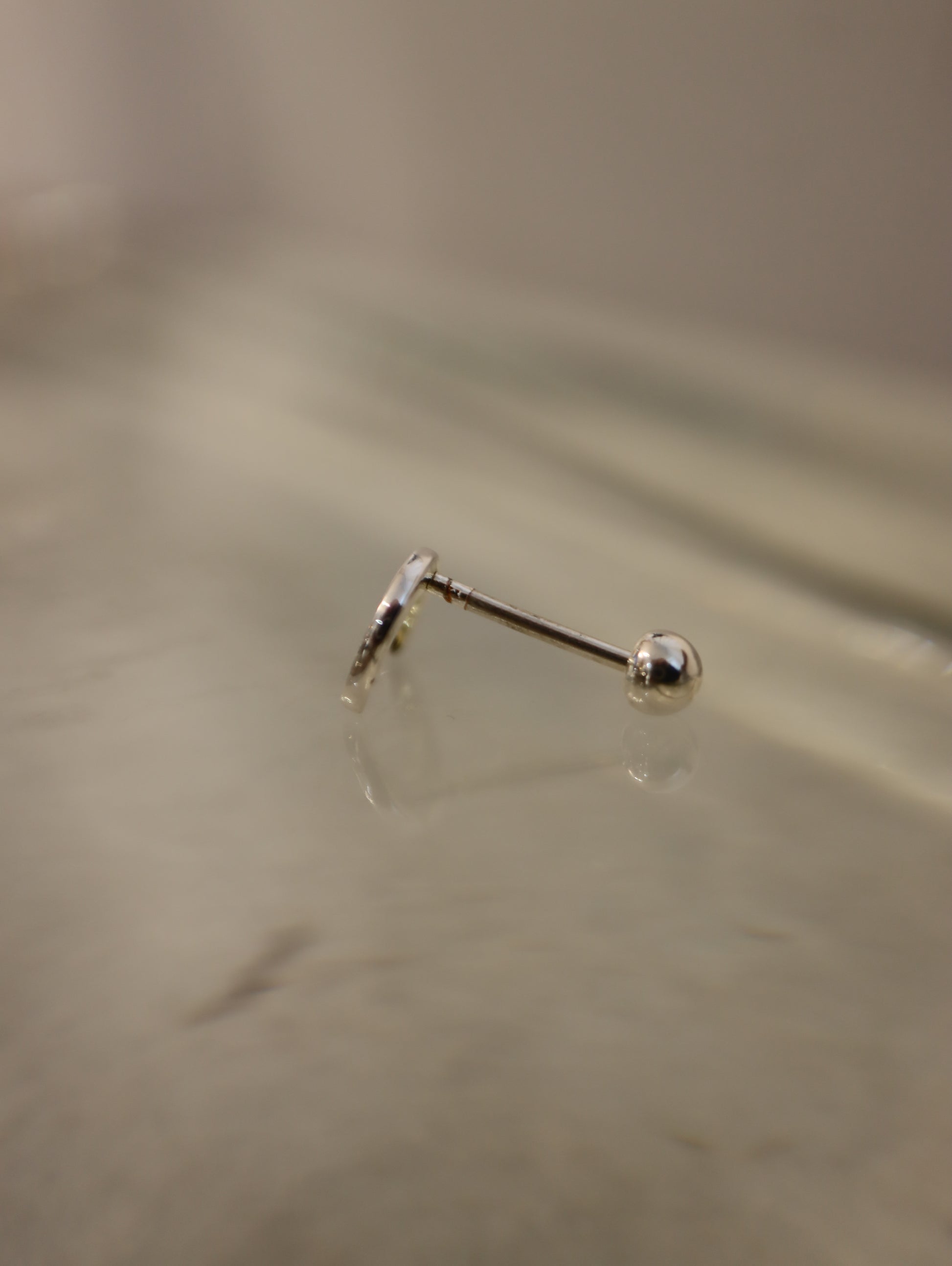 Crescent 925 silver piercing earring