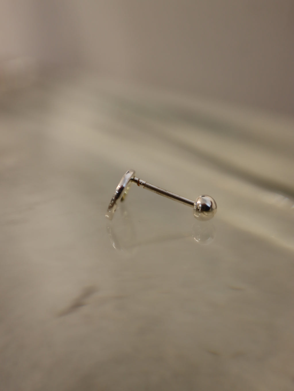 Crescent 925 silver piercing earring