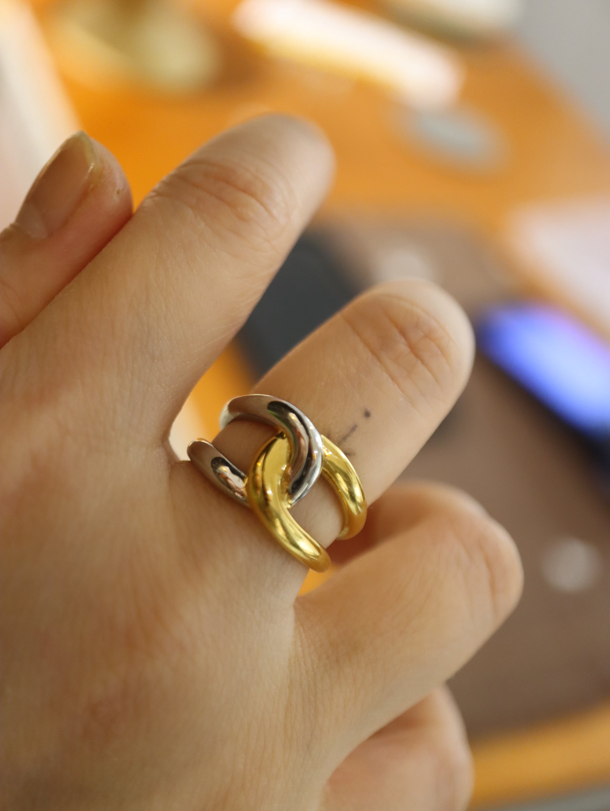 Mix tone stainless steel ring