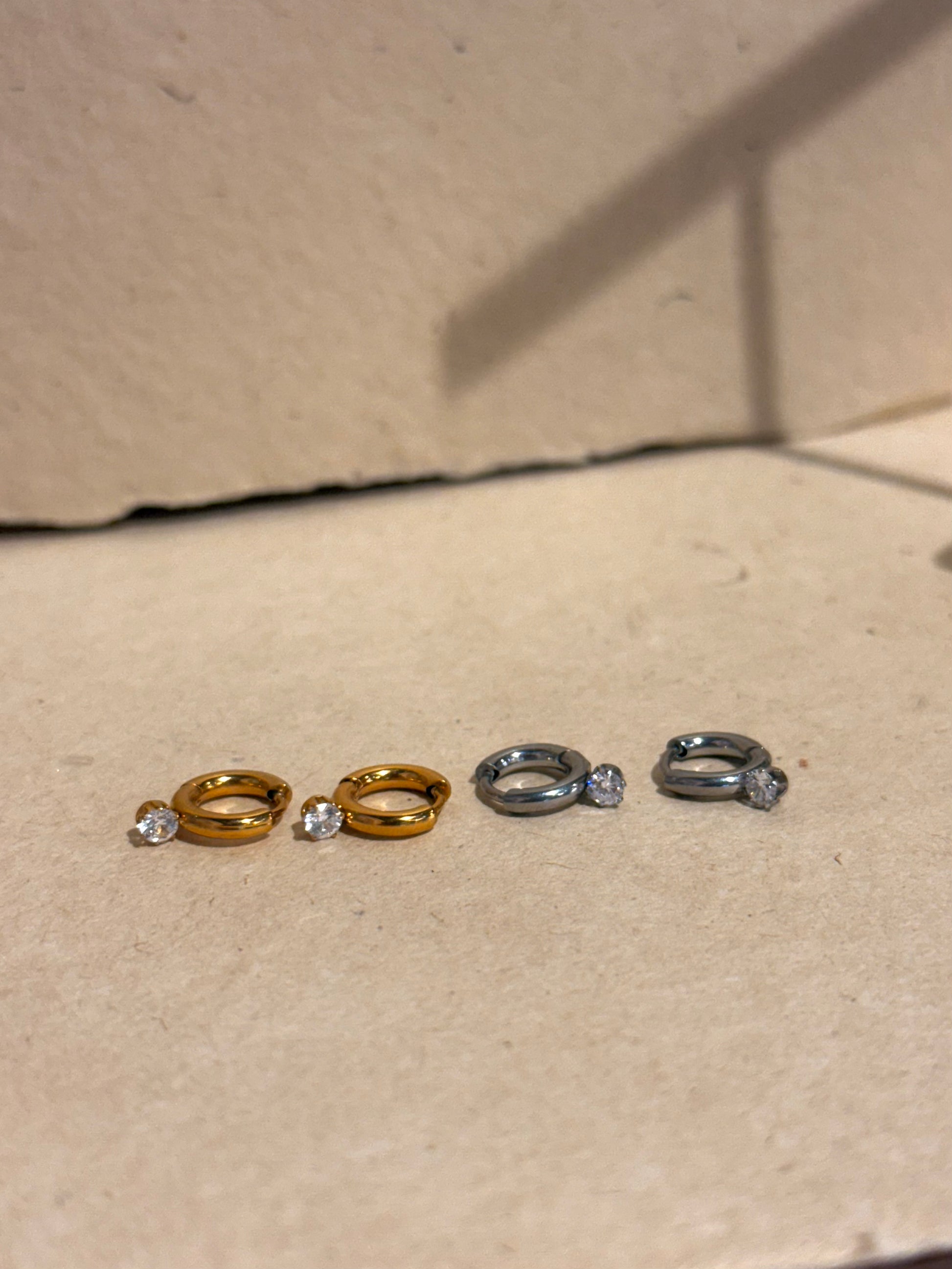 Mini Huggies surgical steel earrings