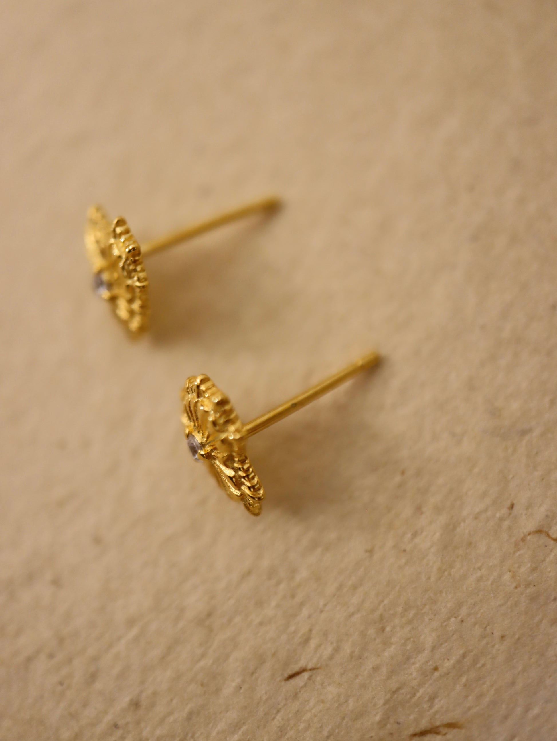 Silver 925 heart stud cz earrings