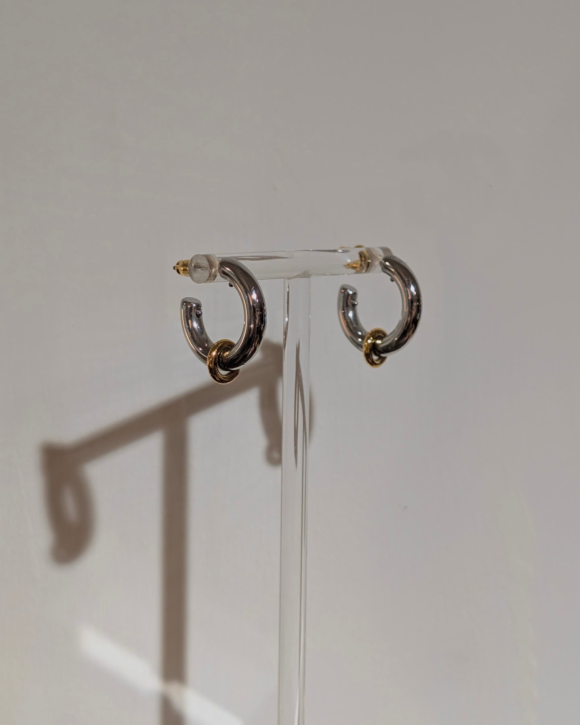 Mix tone stainless steel earrings