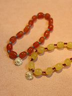 Dyed jade & Daisy silver925 beaded bracelet