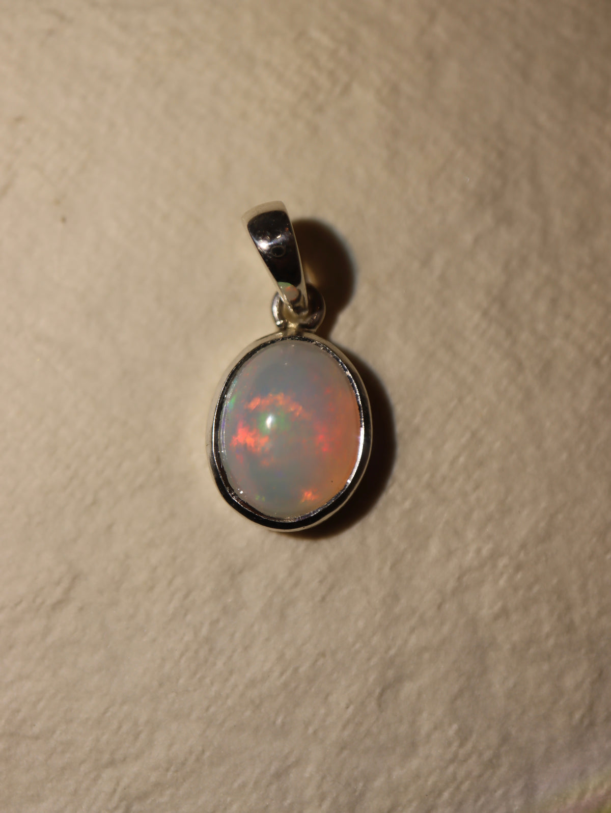 Natural Ethiopian Welo Opal Pendant in 925 Sterling Silver
