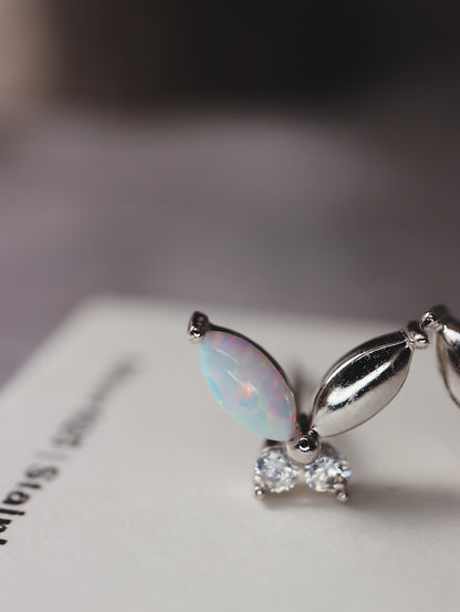 Butterfly silver925 Opal & cz earrings