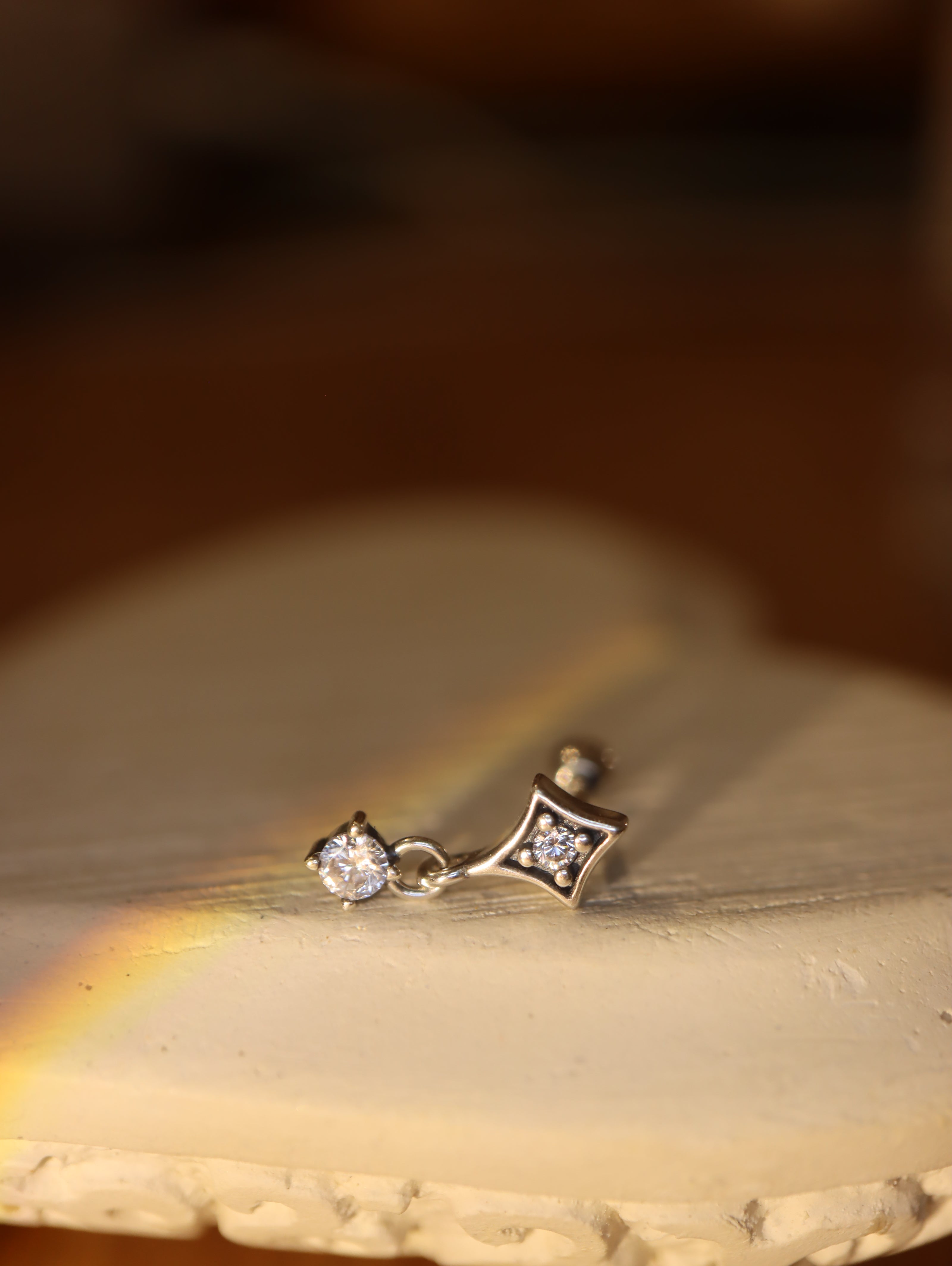 Astra Drop Stud 925 silver Piercing Earring (1pc)