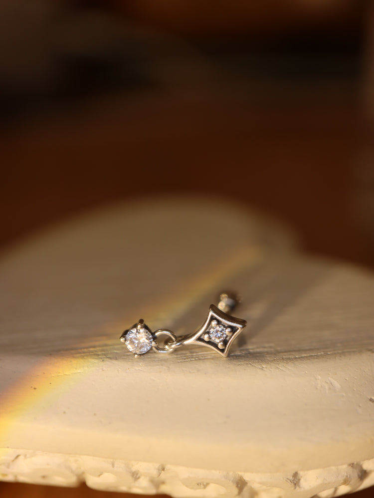 Astra Drop Stud 925 silver Piercing Earring (1pc)