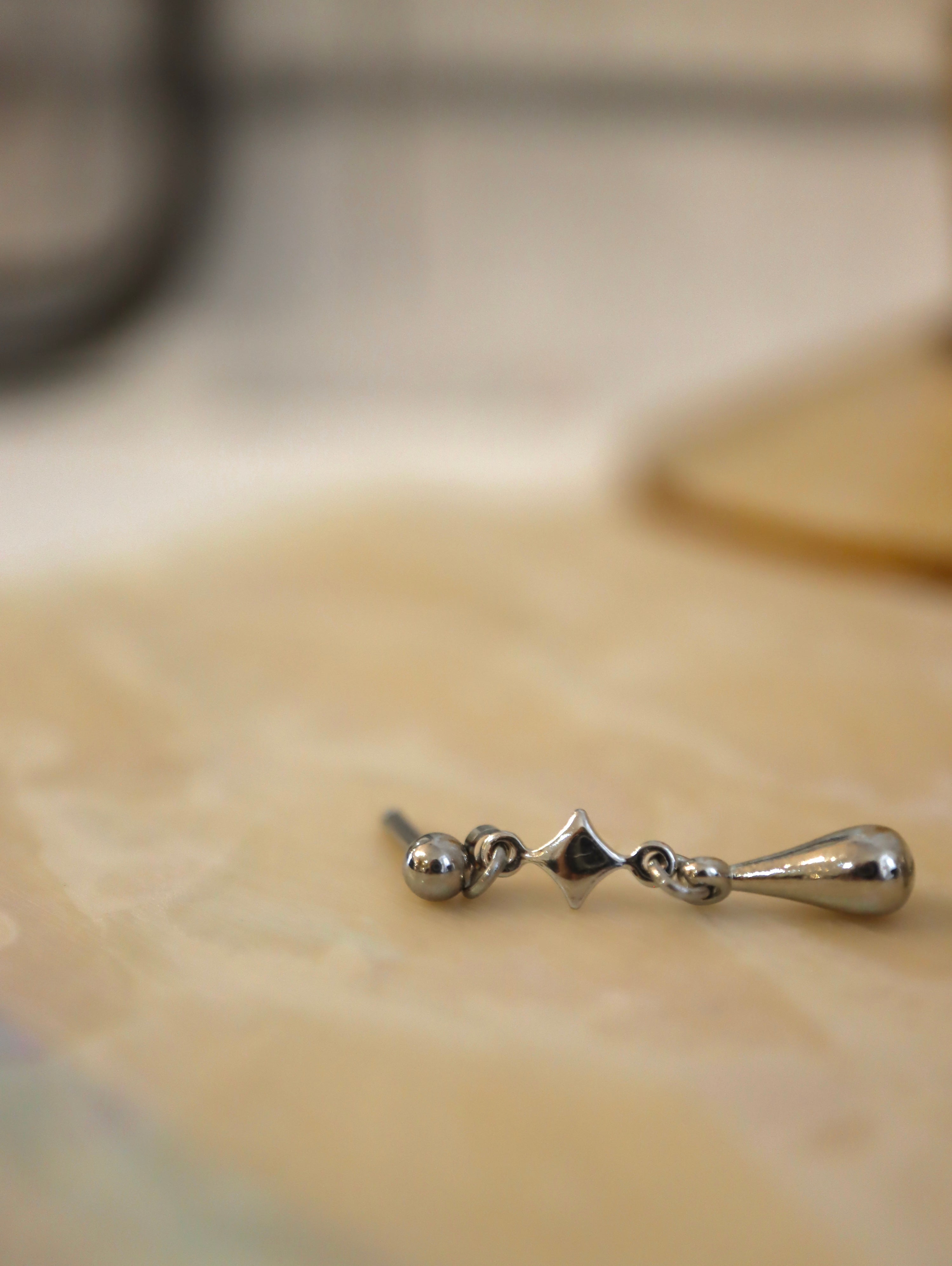 Drop stud surgical steel piercing earring (1pc)