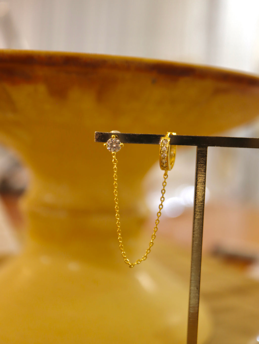 Chain link hoop and stud earrings