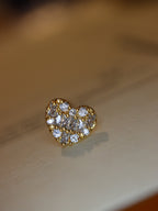 CZ Heart Cluster Stud 925 Silver Piercing (1pc)