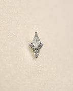 Titanium G23 rhombus flat back stud earring (1pc)