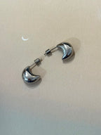 Crescent glow stainless steel earrings