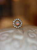 Round cz Opal surgical steel stud piercing (1pc)
