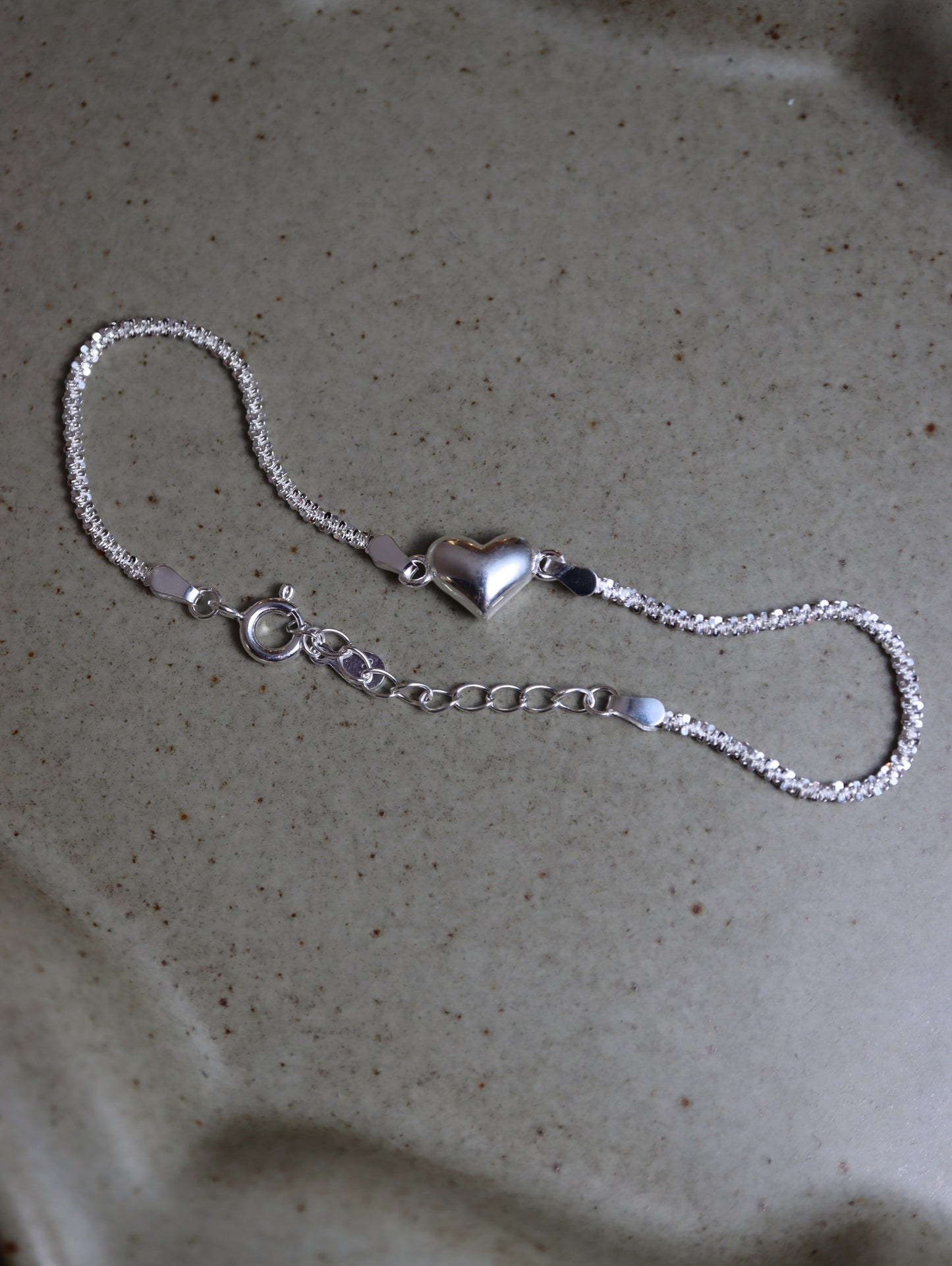 Heart silver926 bracelet