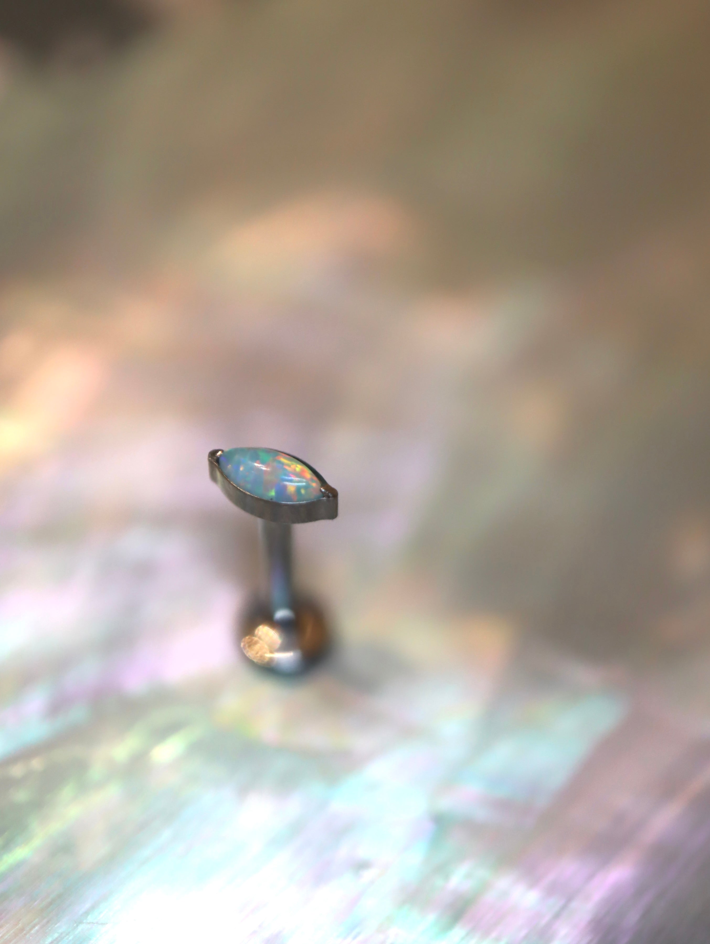 Titanium G23 Opal Marquise flat back earring (1pc)
