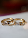 Silver925 cz hinged hoop earrings