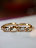Silver925 cz hinged hoop earrings