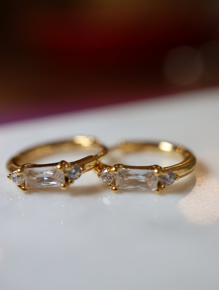 Silver925 cz hinged hoop earrings
