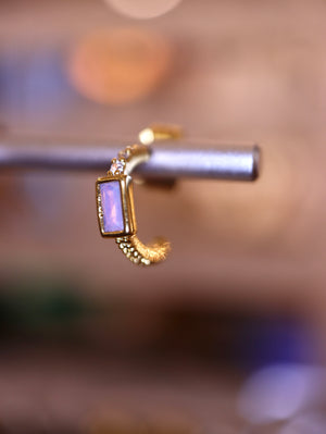 Mini rectangular cz earrings (pair)