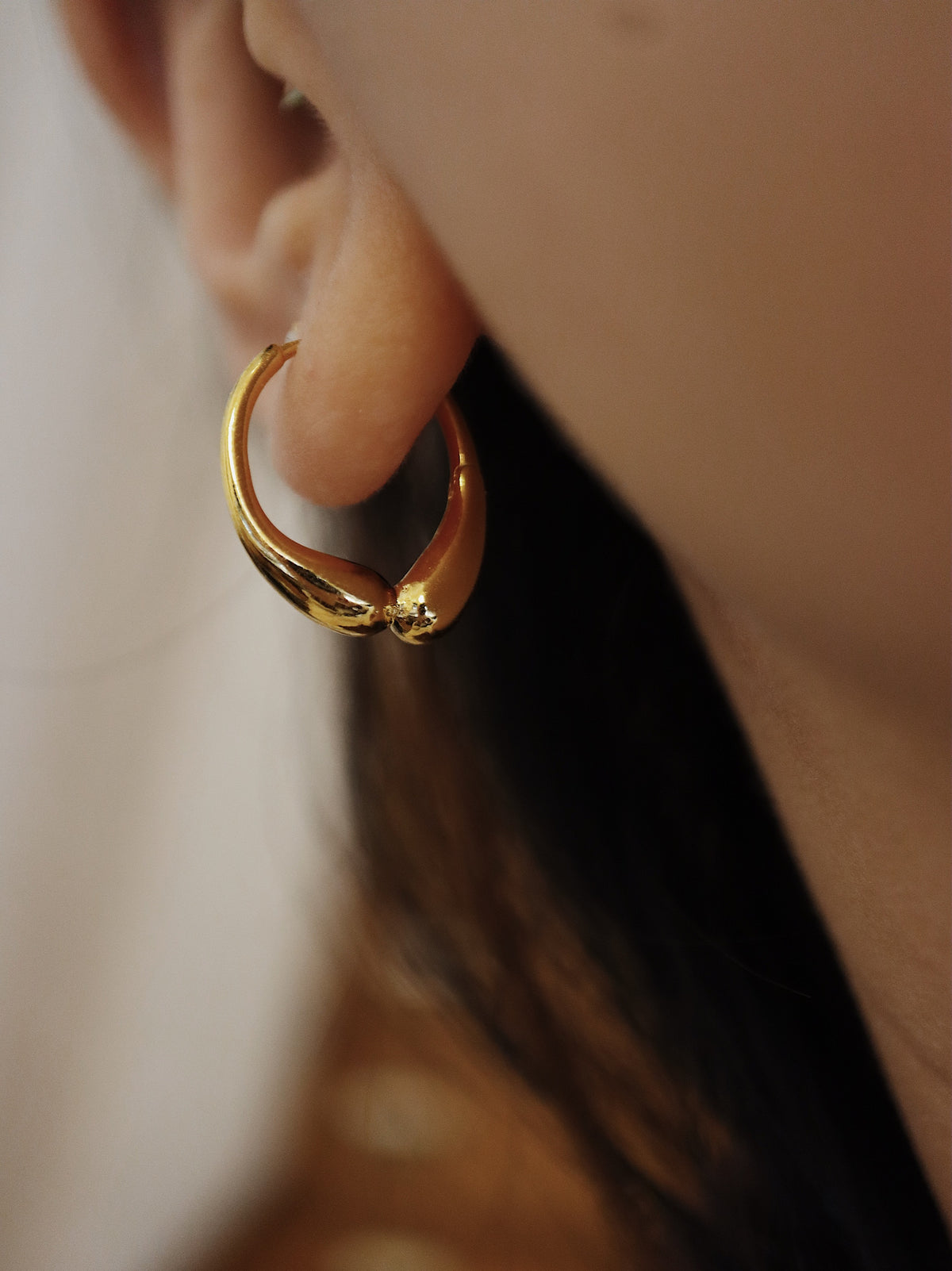 Hinged hoop base metal earrings
