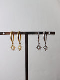 Starburst opal silver925 hinge hoop earrings