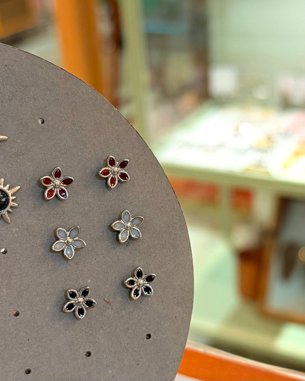 Floral stainless steel earrings