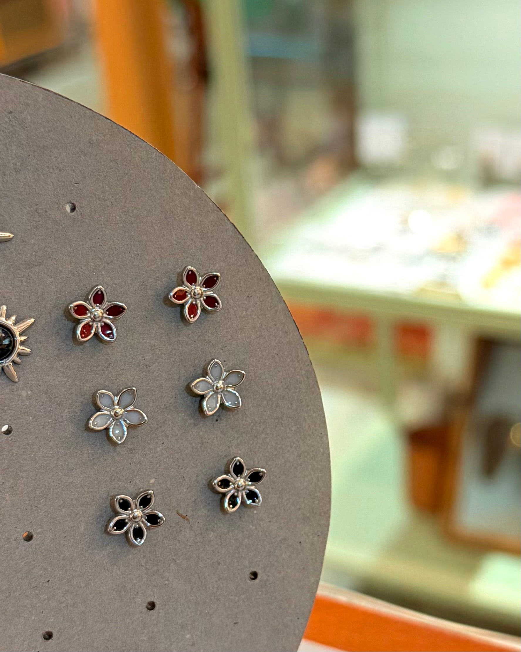 Floral stainless steel earrings