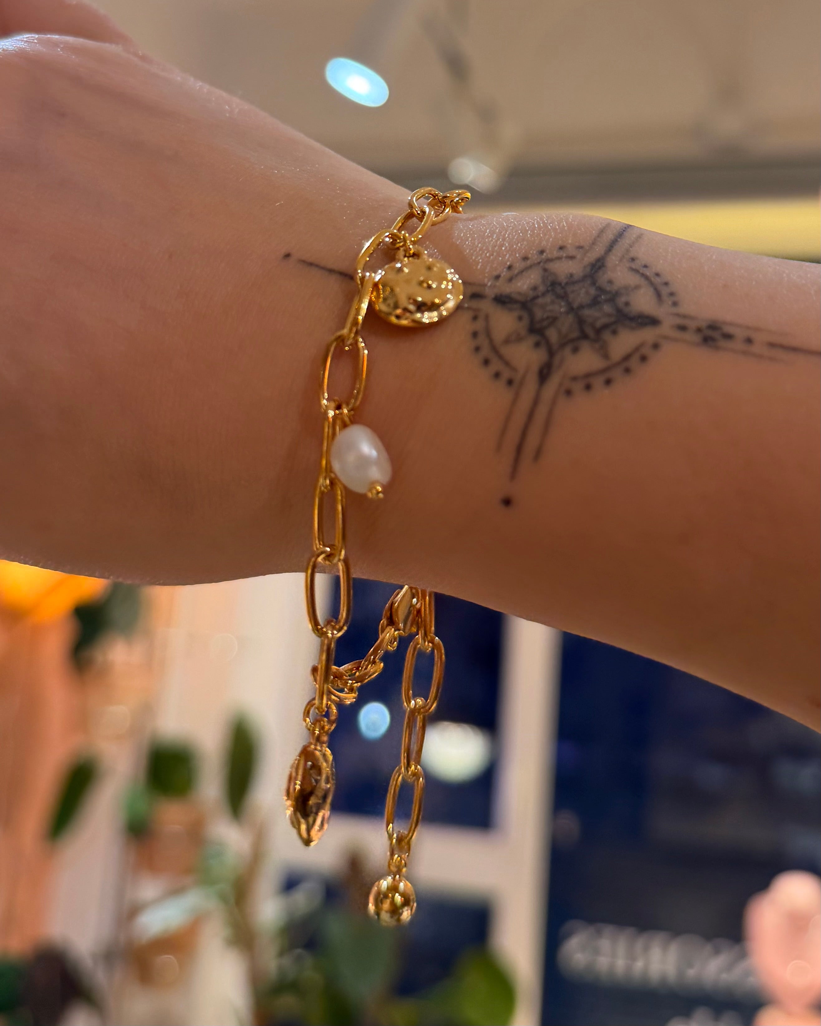 Celestial Tide Brass Bracelet