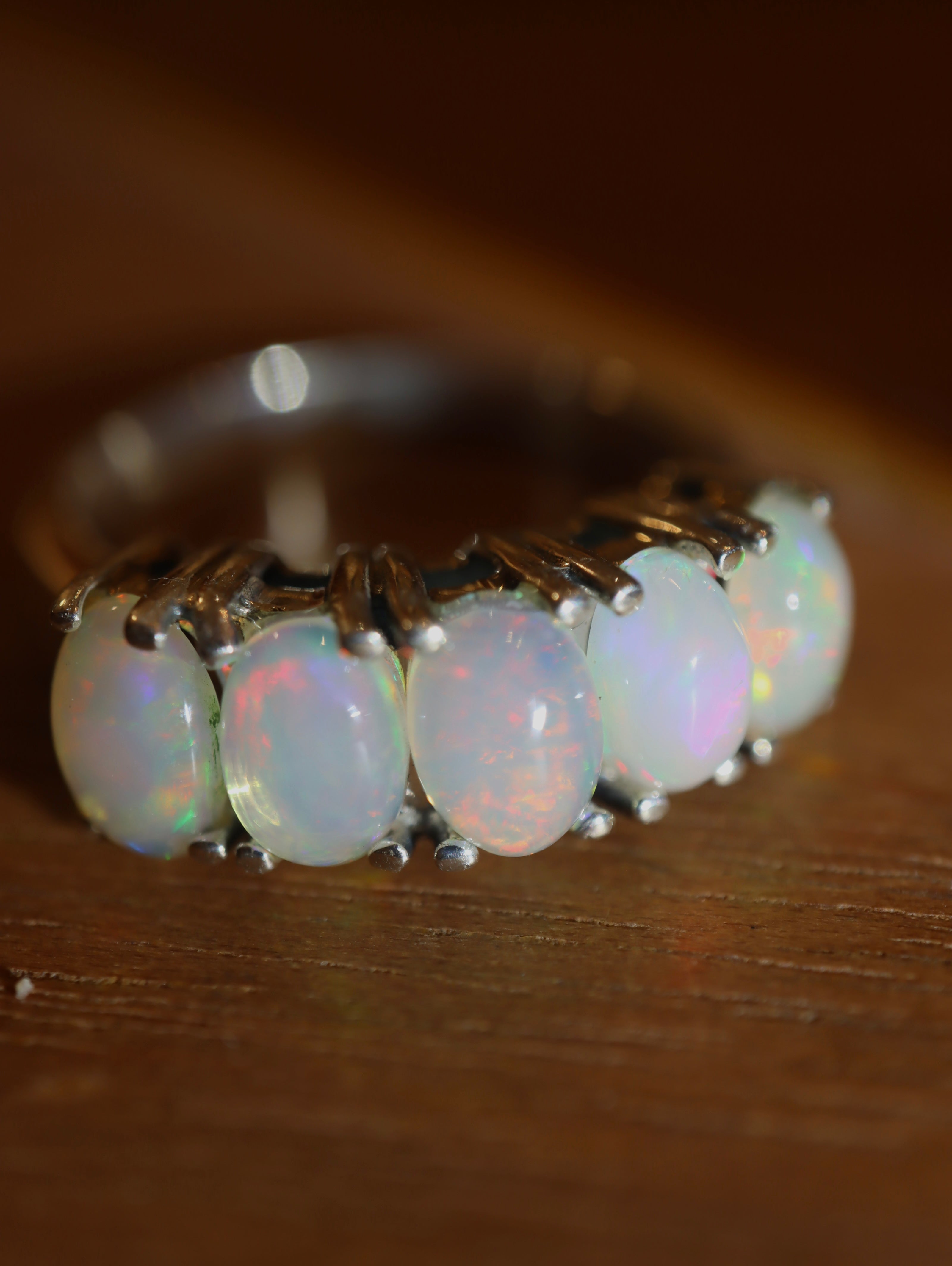 Adularia Ethiopian Opal Band Silver 925 Ring
