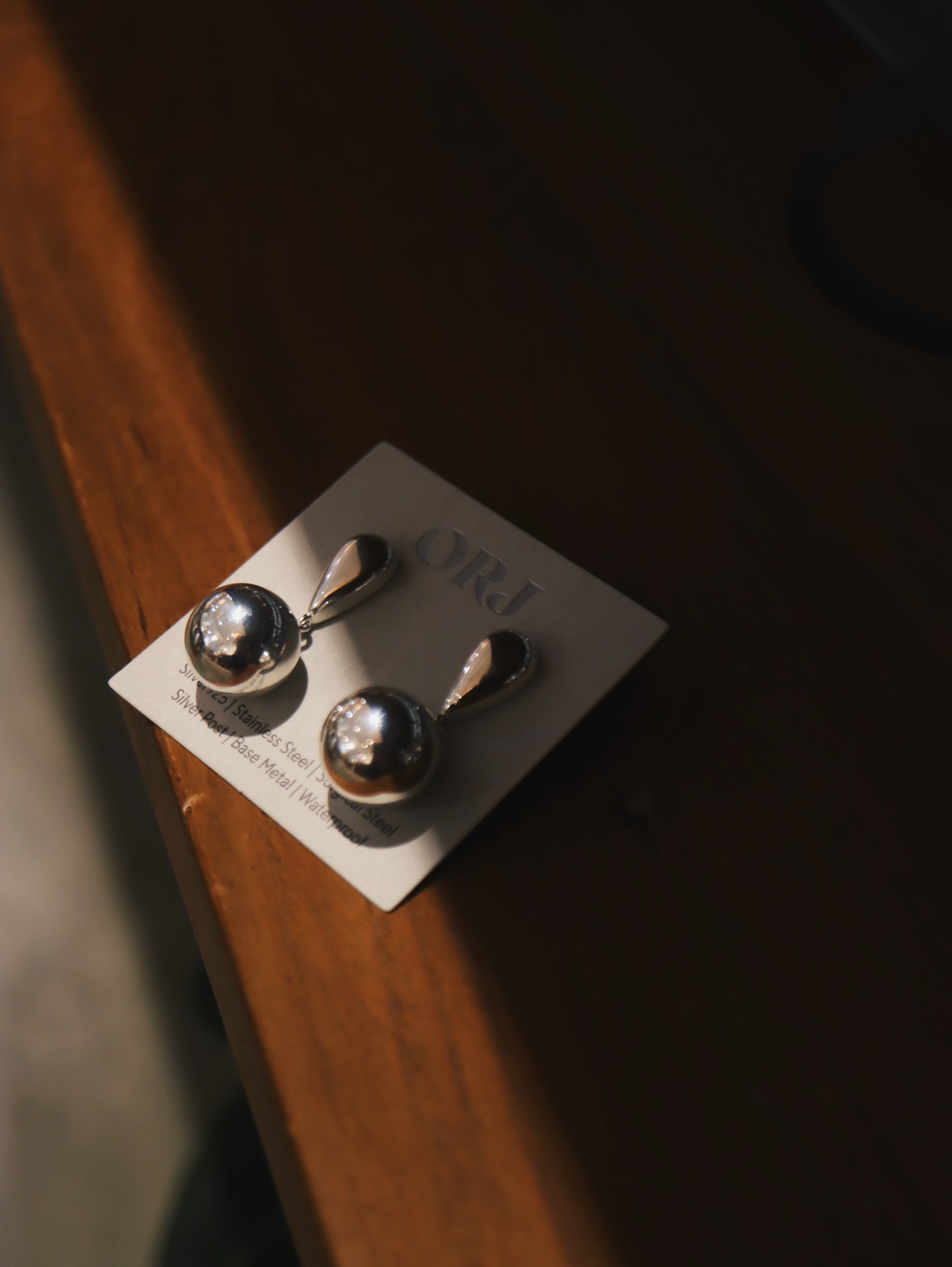 Drop ball statement 925 silver earrings