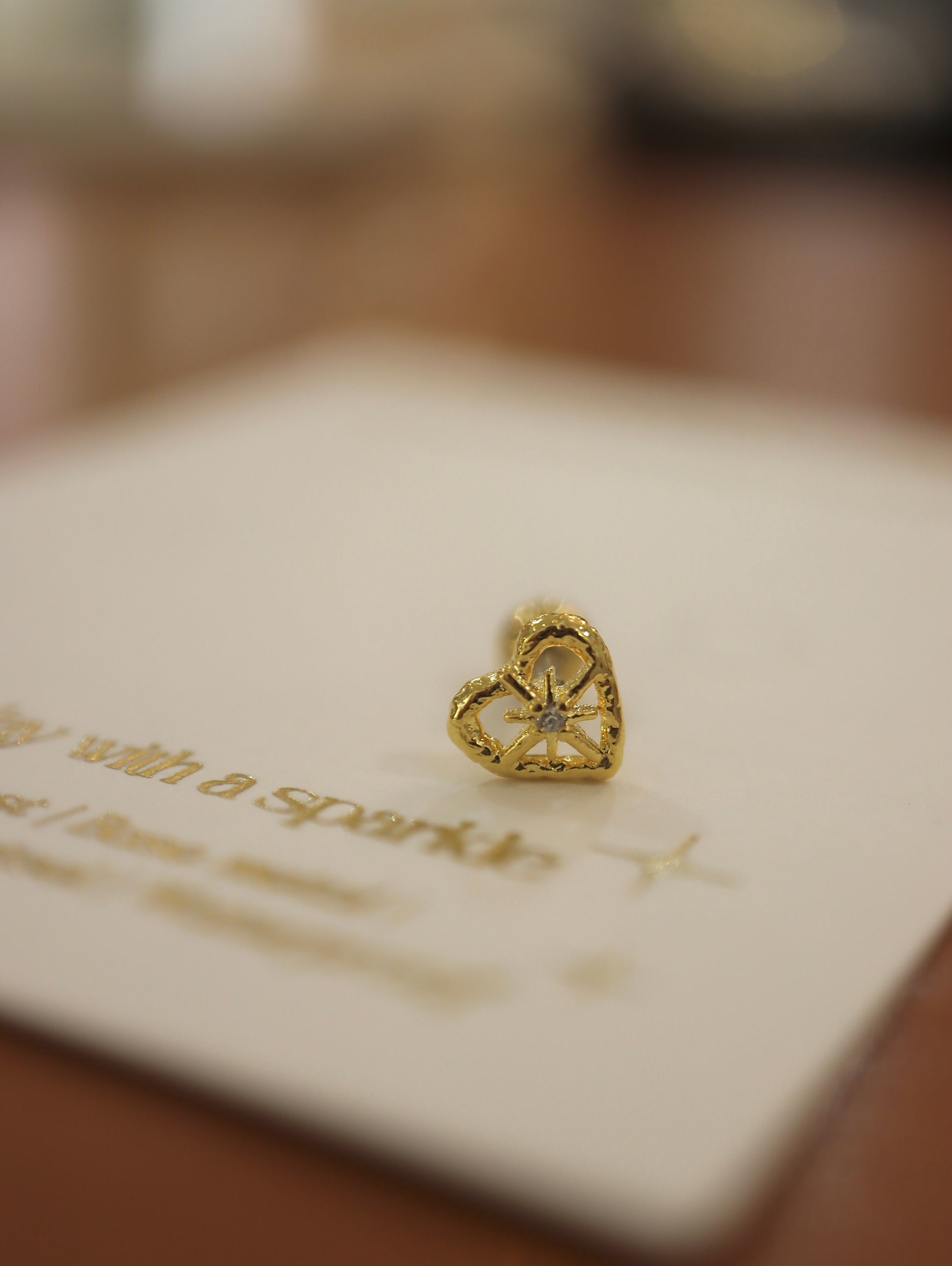 Sparkle in heart surgical steel piercing
