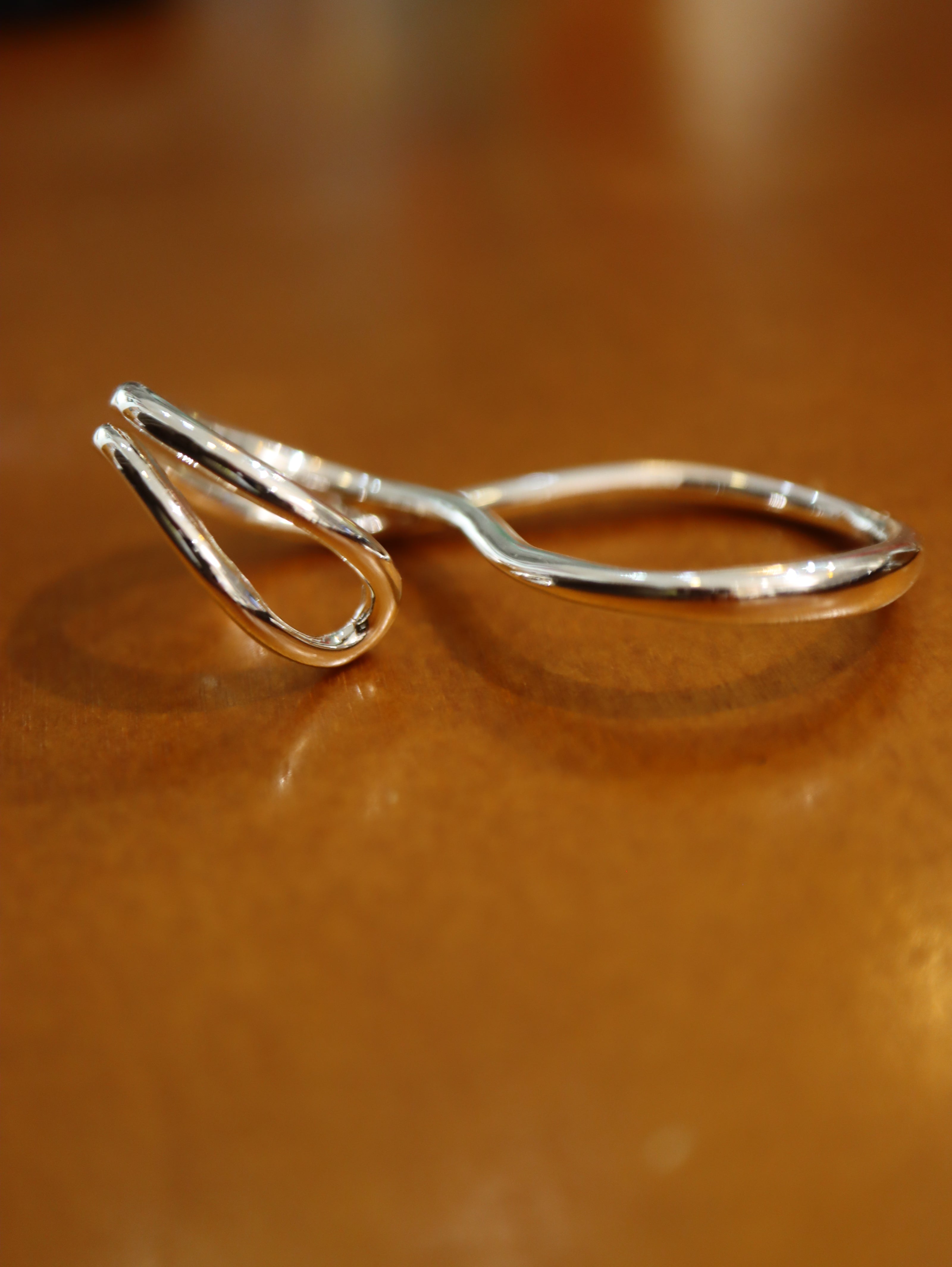 Infinity unisex double finger ring