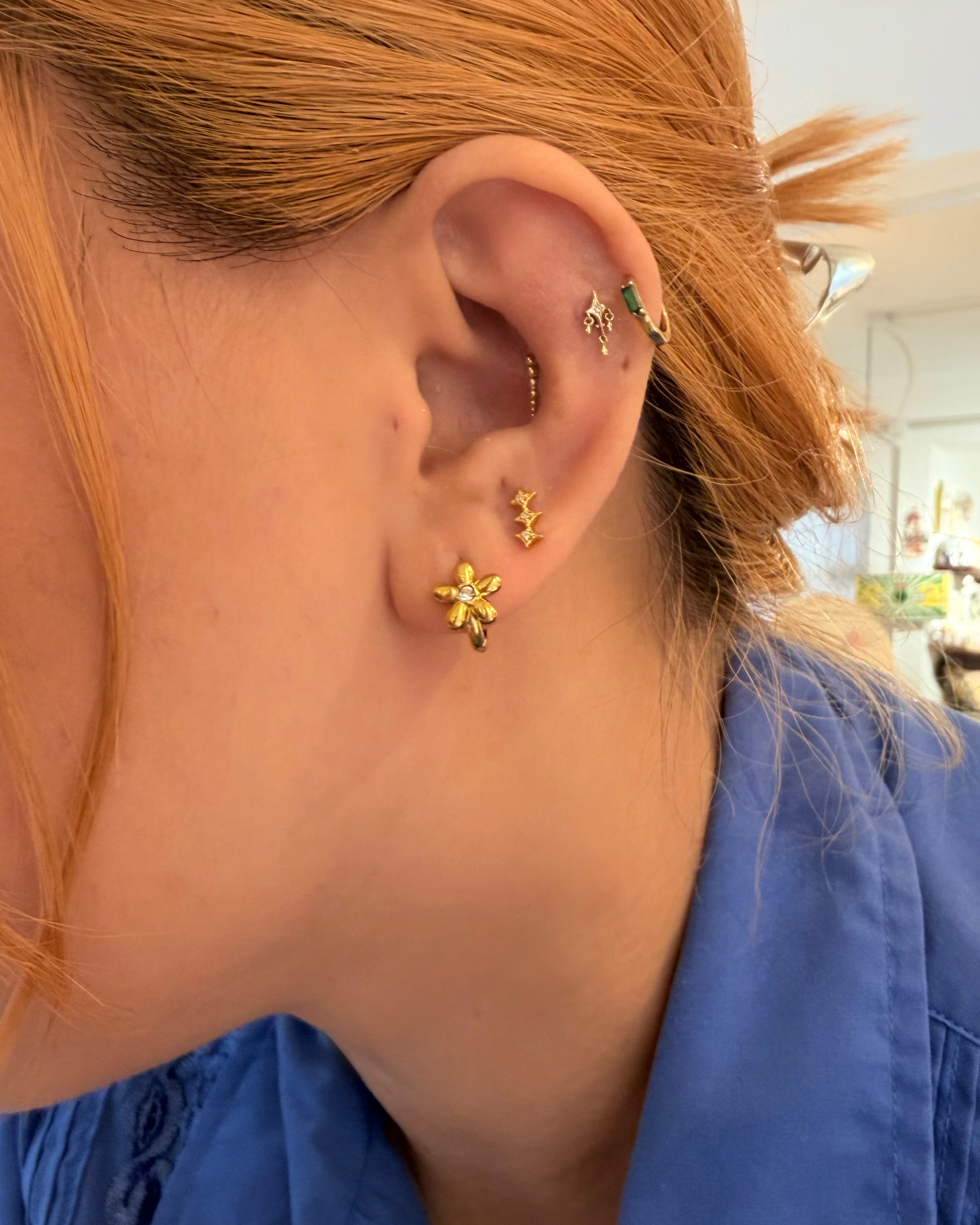 Floral Whisper Stainless Steel Earrings