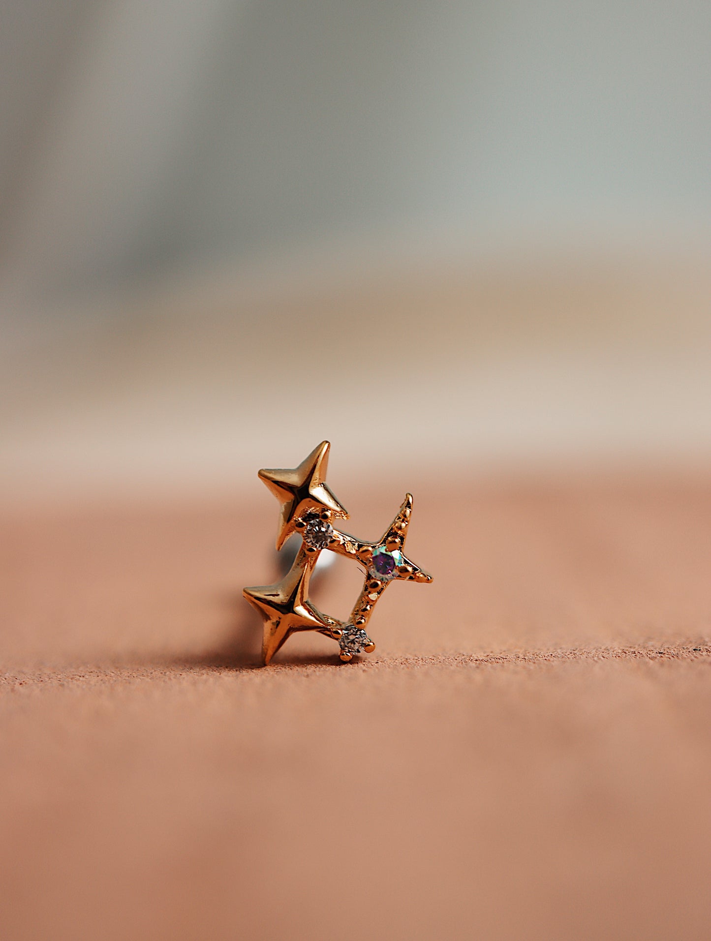 Sparkle star surgical steel piercing