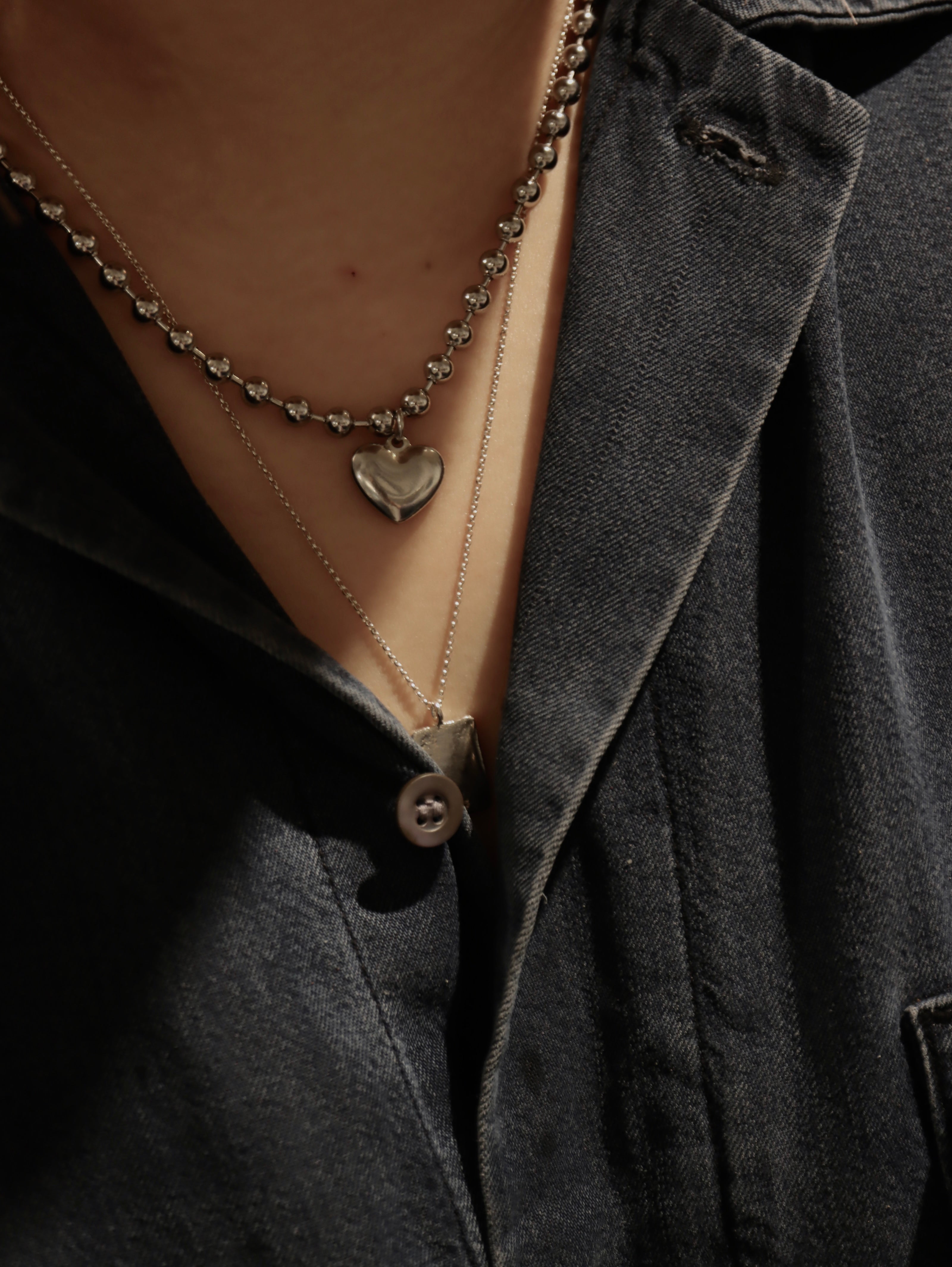 Heart Bead stainless steel necklace