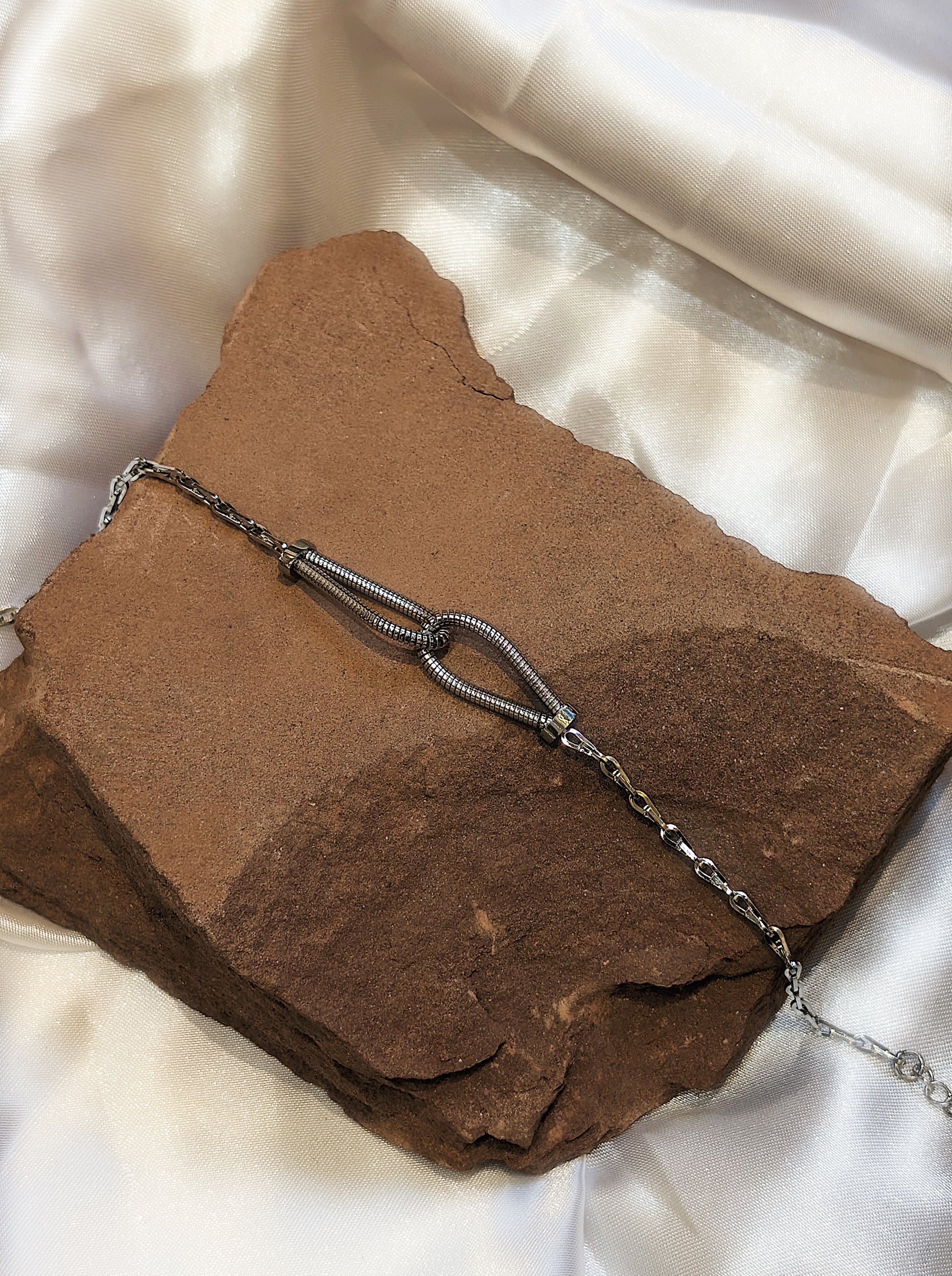 Interlock stainless steel bracelet
