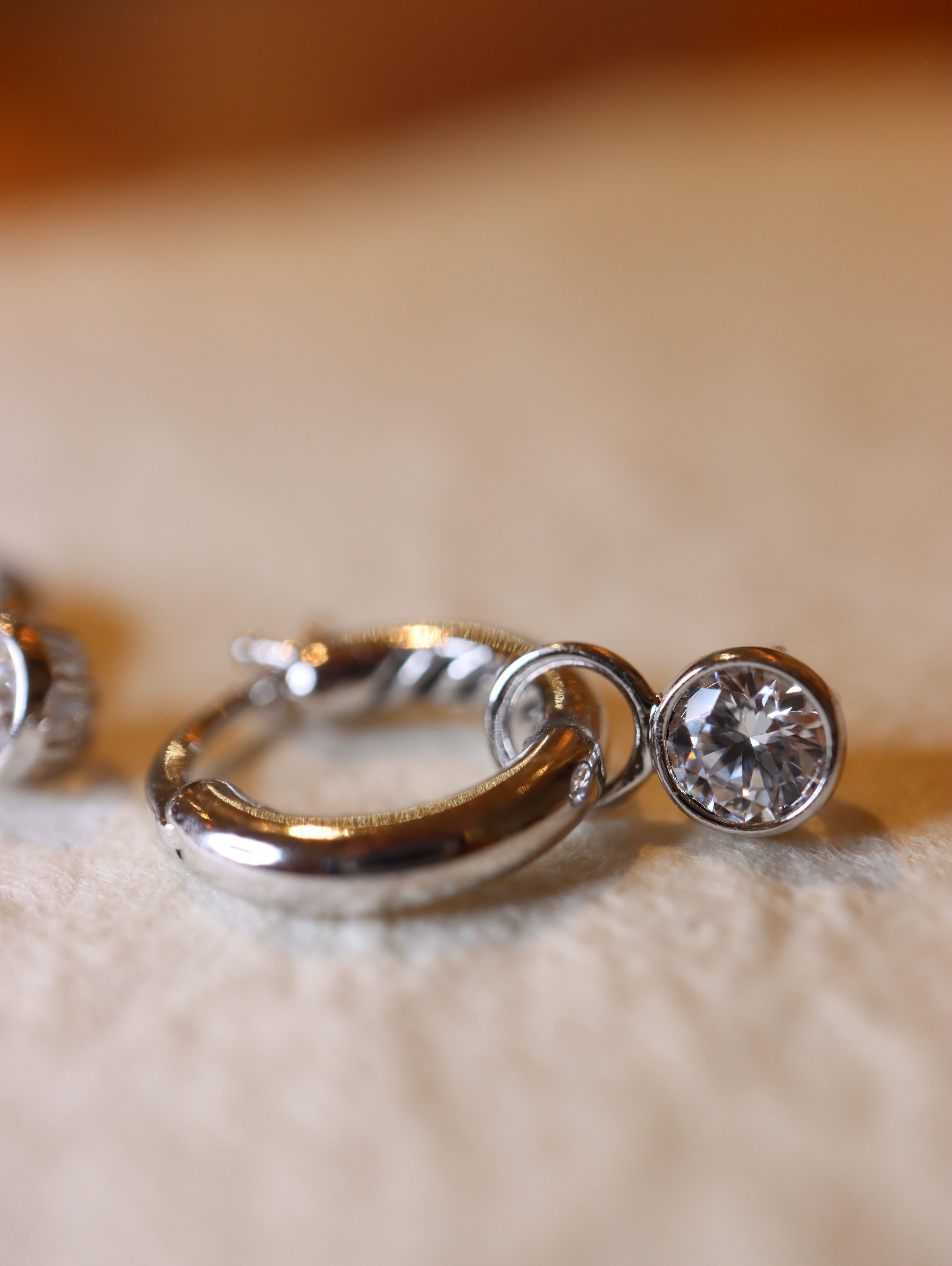 925 silver Premium CZ hoop earrings