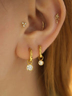 925 silver Premium CZ hoop earrings