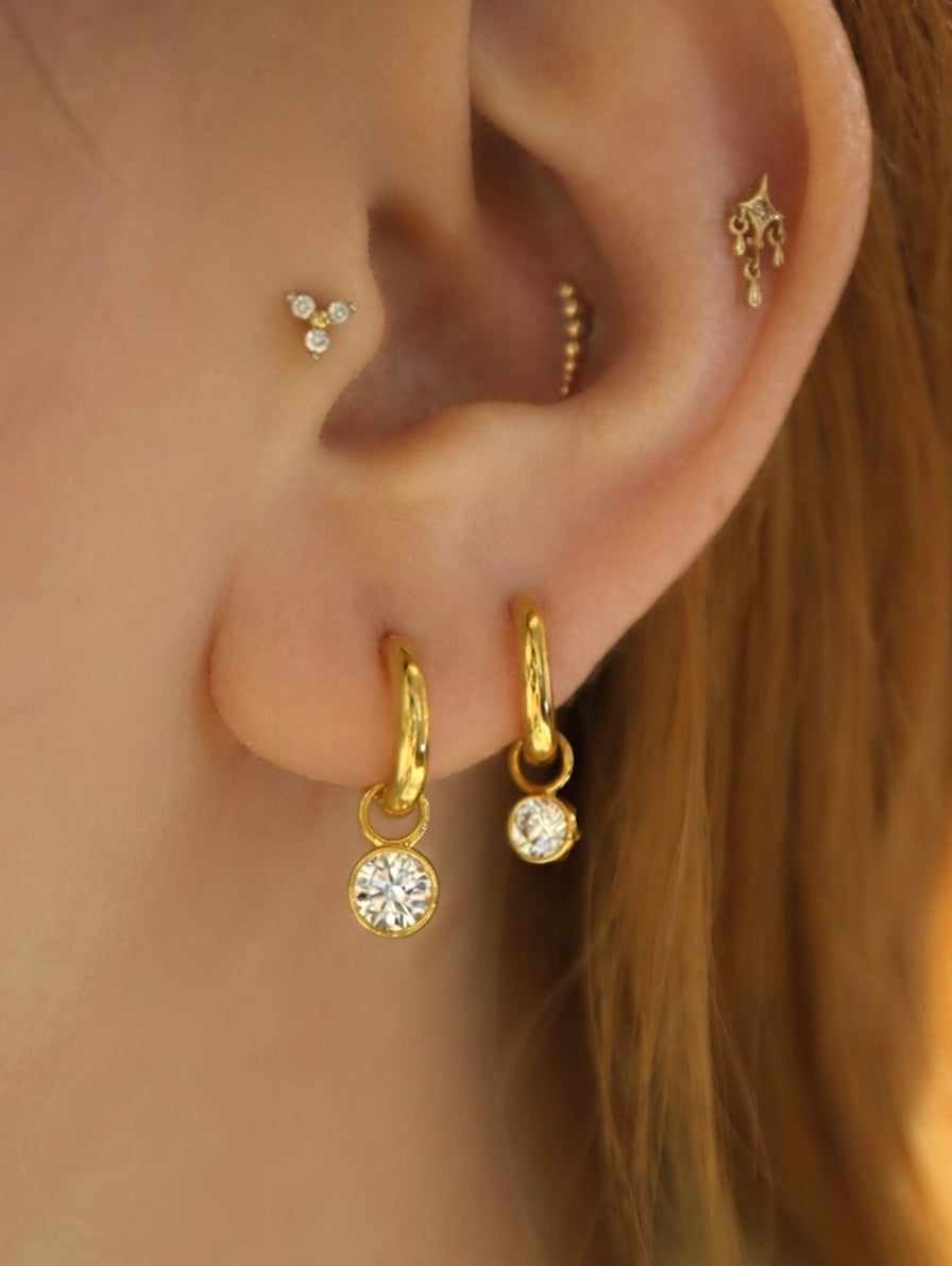 925 silver Premium CZ hoop earrings