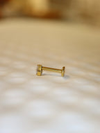 Titanium G23 Pear cut stud flat back piercing earring (1pc)