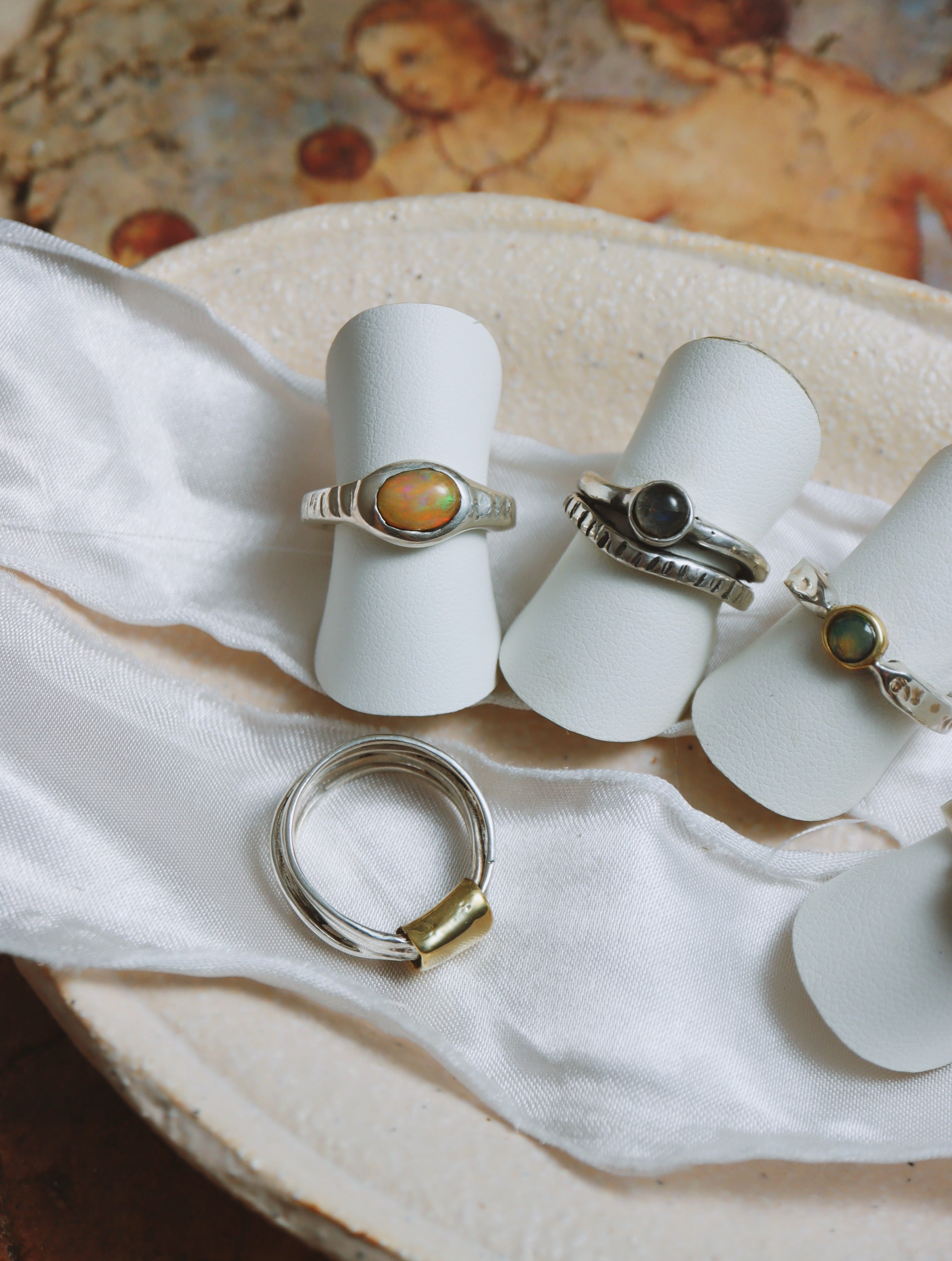 Sterling Silver Hand crafted Ethiopian Opal Ring