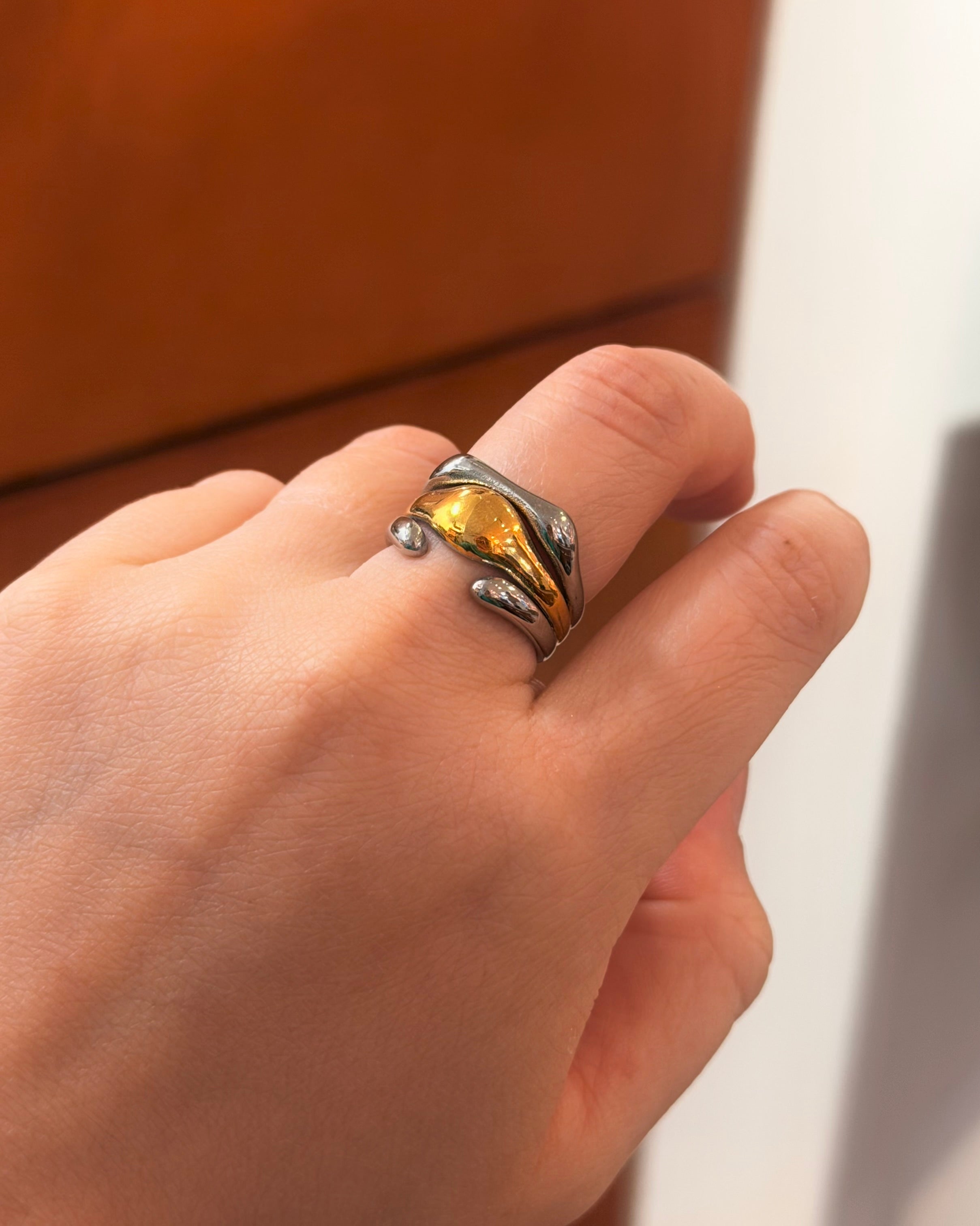 Mix tone stainless steel ring