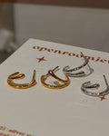 Dual loop brass earrings