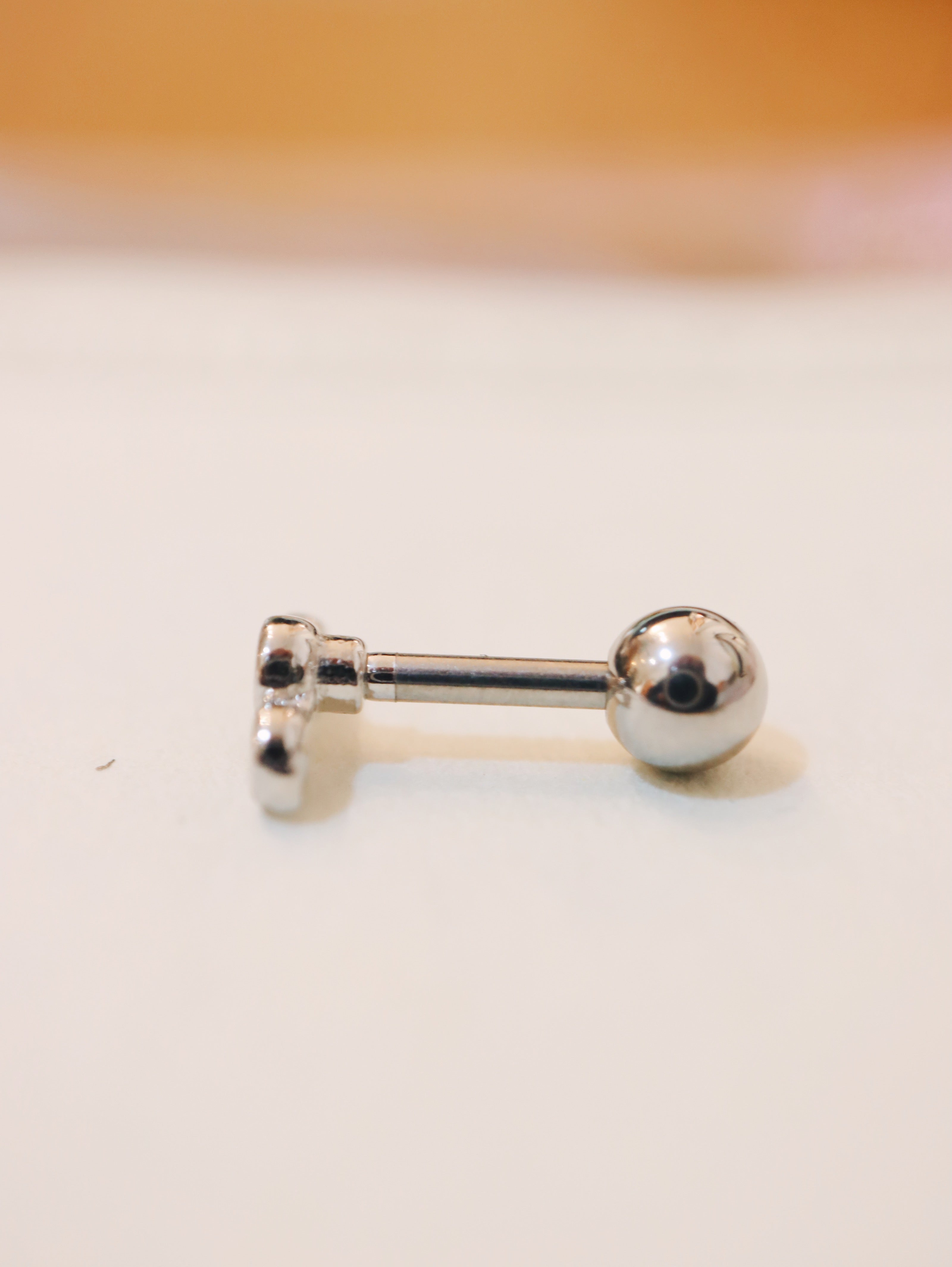 Triple cz surgical steel stud earring