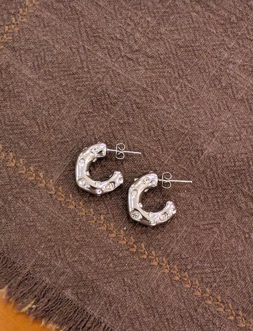 Cz stainless steel earrings